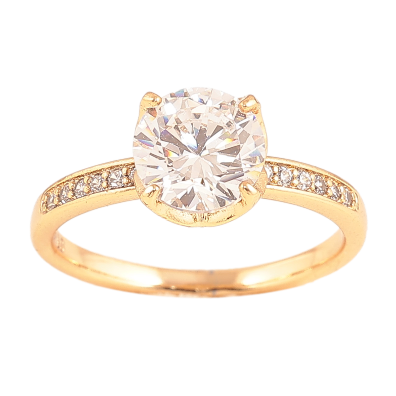 Каблучка Xuping колір Позолота 18K "Візерунок з кристалами" ø 8мм фото №1 Каблучка Xuping колір Позолота 18K "Візерунок з кристалами" ø 8мм фото №1