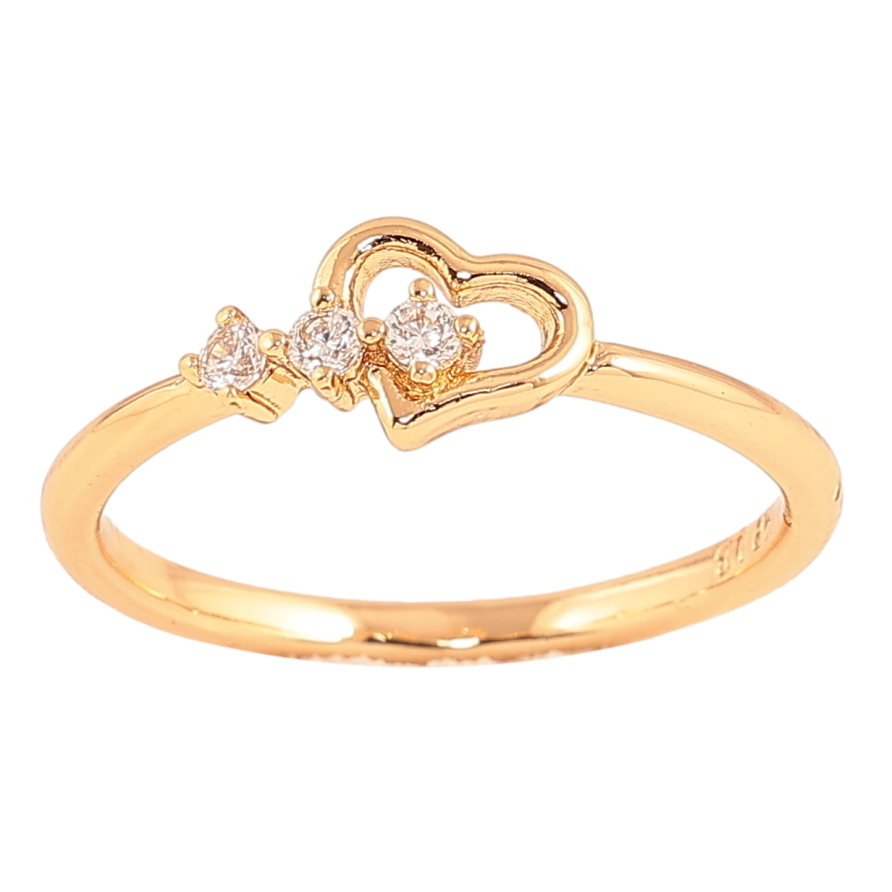 Каблучка Xuping колір Позолота 18K "Сердечко з кристалами" фото №1 Каблучка Xuping колір Позолота 18K "Сердечко з кристалами" фото №1