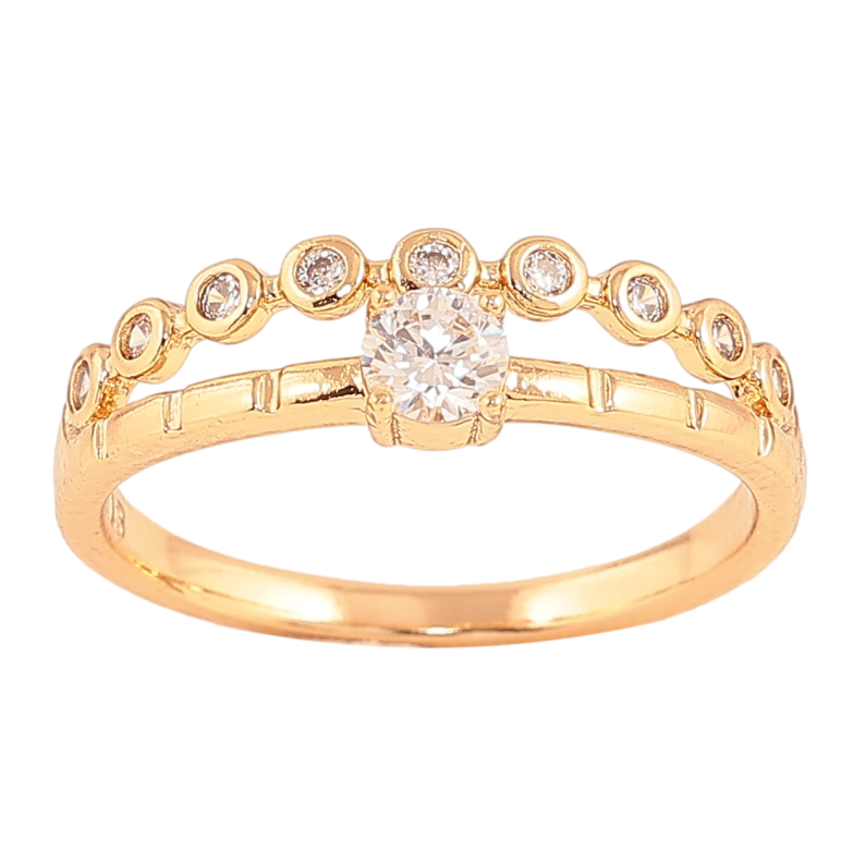 Каблучка Xuping колір Позолота 18K "Візерунок з кристалами" фото №1