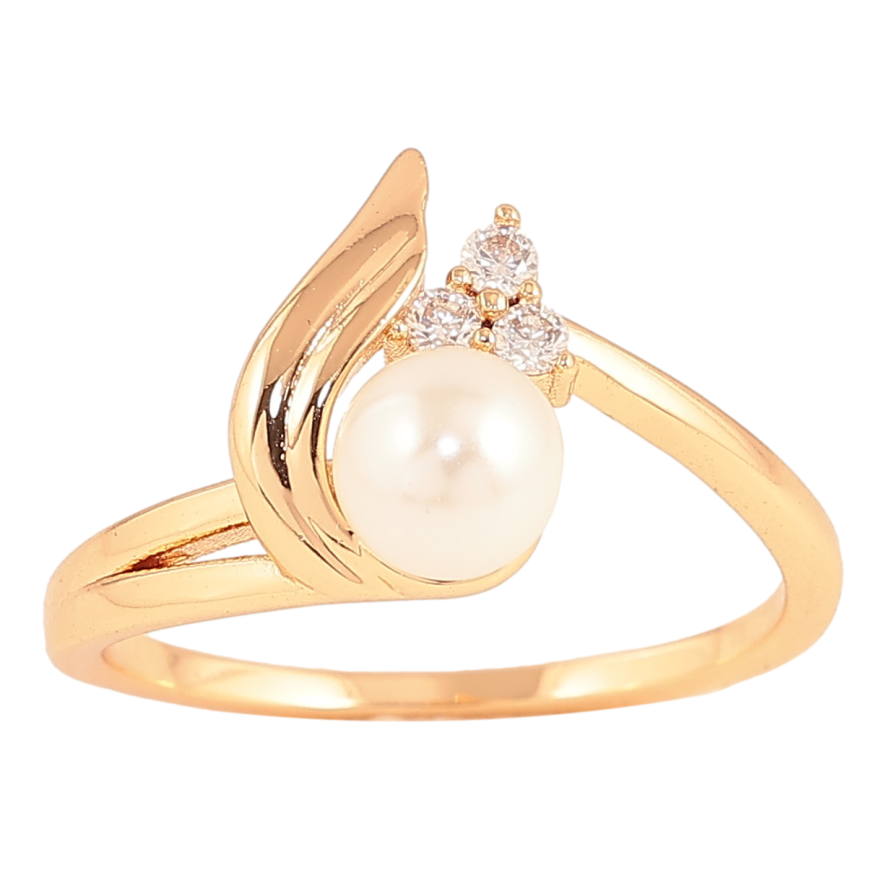 Каблучка Xuping колір Позолота 18K "Візерунок з кристалами і перлиною" фото №1