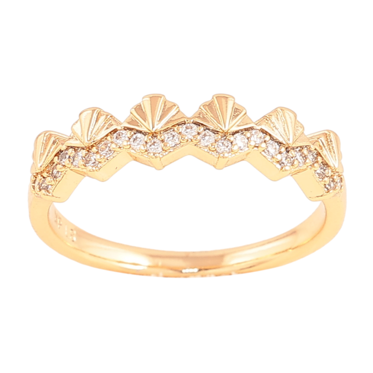 Кольцо Xuping цвет Позолота 18K "Узор с кристаллами" фото №6