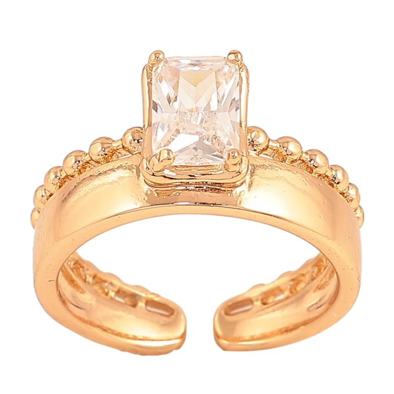 Каблучка Xuping колір Позолота 18K "Візерунок з кристалом" фото №1