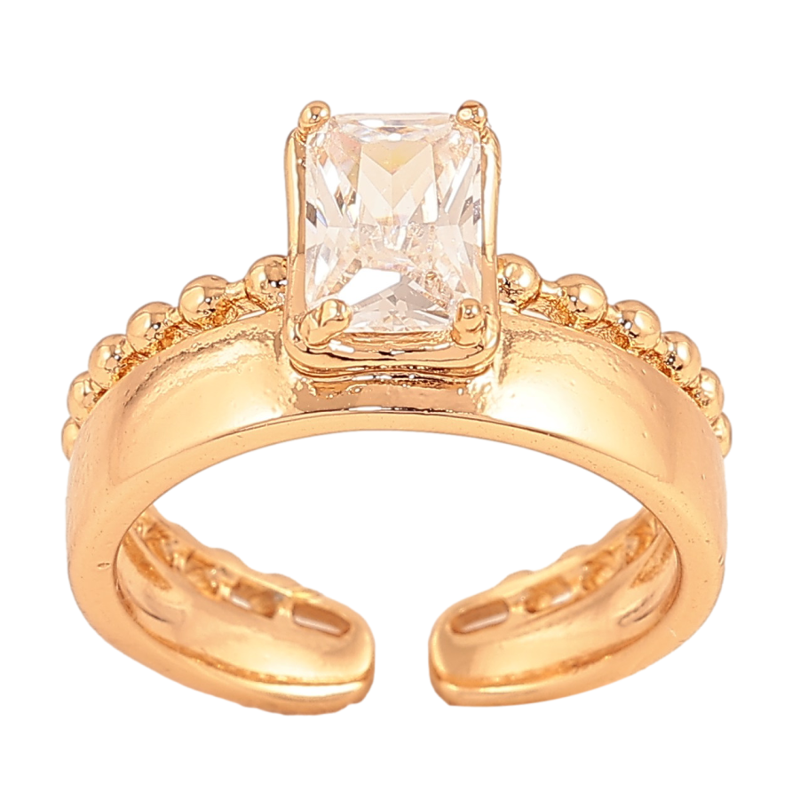 Каблучка Xuping колір Позолота 18K "Візерунок з кристалом" фото №1