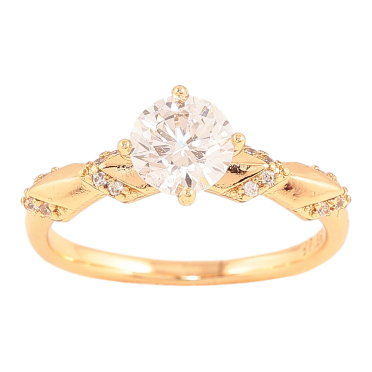 Кольцо Xuping цвет Позолота 18K "Узор с кристаллом" ø 6мм фото №8 Кольцо Xuping цвет Позолота 18K "Узор с кристаллом" ø 6мм фото №8