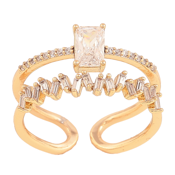 Кольцо Xuping цвет Позолота 18K "Узор с кристаллами" фото №25 Кольцо Xuping цвет Позолота 18K "Узор с кристаллами" фото №25