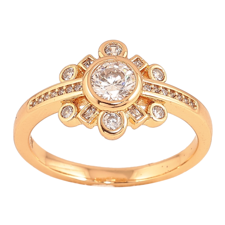 Кольцо Xuping цвет Позолота 18K "Узор с кристаллами" фото №7 Кольцо Xuping цвет Позолота 18K "Узор с кристаллами" фото №7