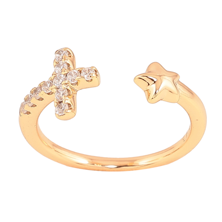 Кольцо Xuping цвет Позолота 18K "Крест со звездой" фото №5 Кольцо Xuping цвет Позолота 18K "Крест со звездой" фото №5