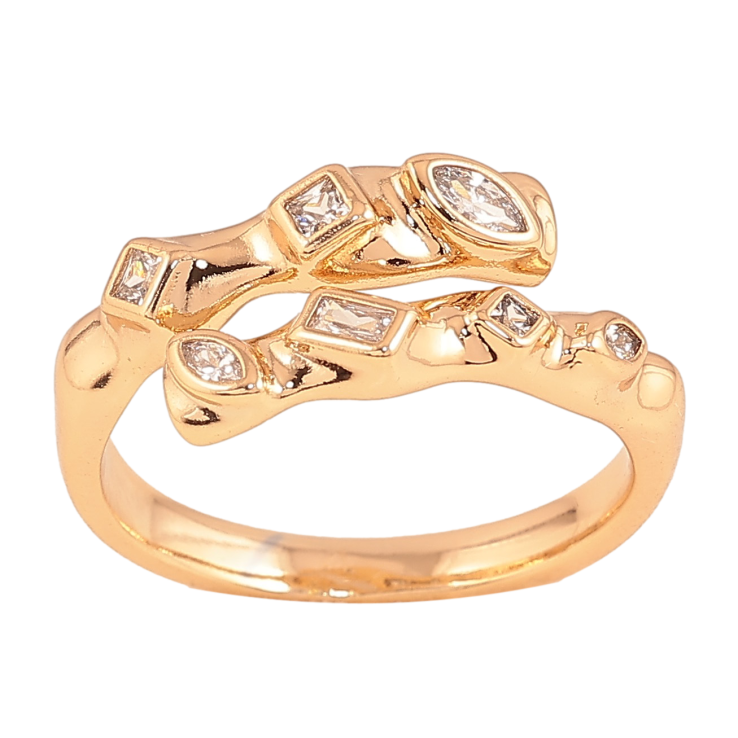 Кольцо Xuping цвет Позолота 18K "Узор с кристаллами" фото №4 Кольцо Xuping цвет Позолота 18K "Узор с кристаллами" фото №4