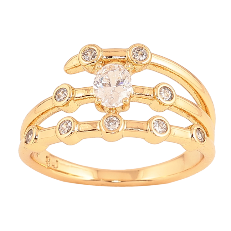 Кольцо Xuping цвет Позолота 18K "Узор с кристаллами" фото №10 Кольцо Xuping цвет Позолота 18K "Узор с кристаллами" фото №10