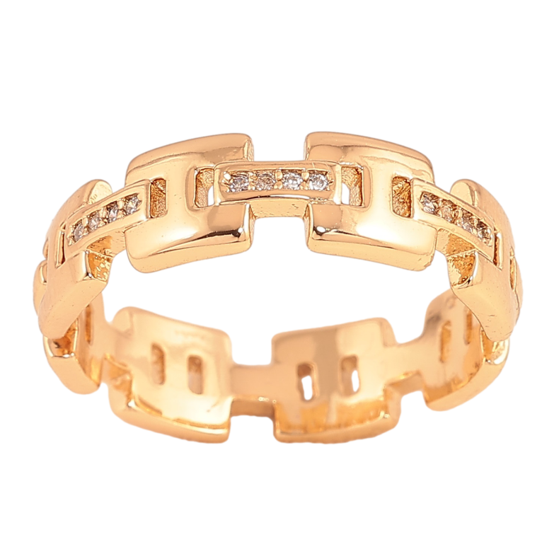 Каблучка Xuping колір Позолота 18K "Візерунок з кристалами" фото №1