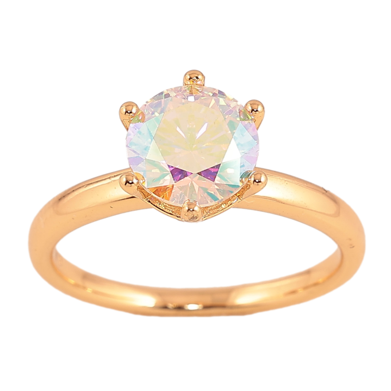 Каблучка Xuping колір Позолота 18K "Райдужний кристал" ø 8мм фото №1