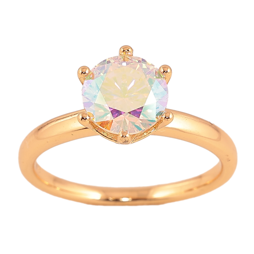 Каблучка Xuping колір Позолота 18K "Райдужний кристал" ø 8мм фото №1