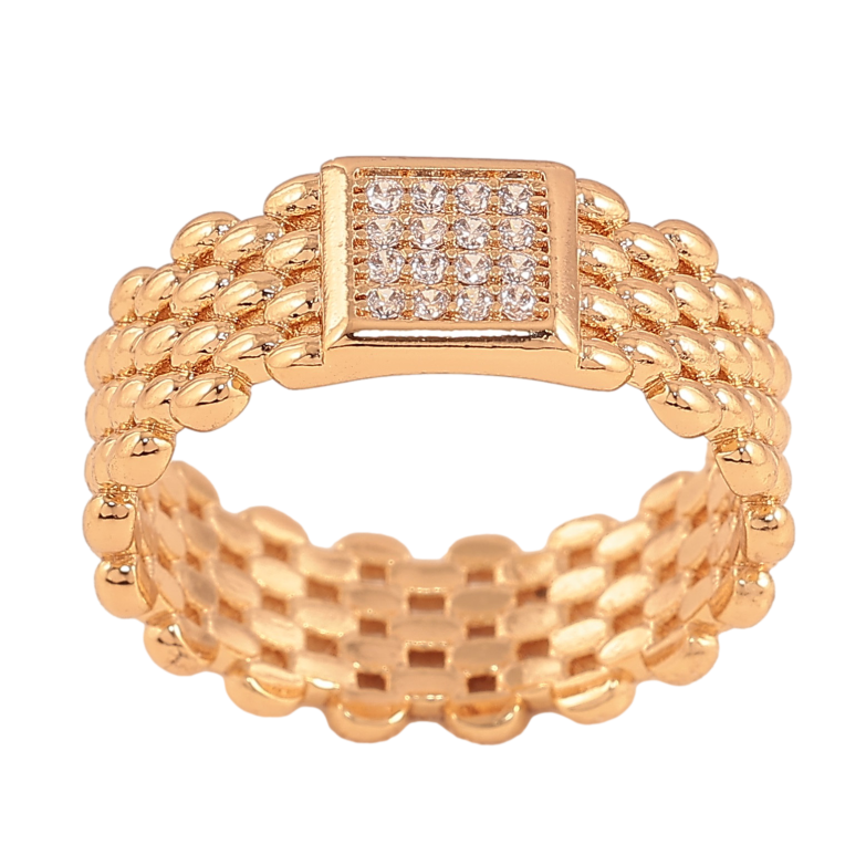 Кольцо Xuping цвет Позолота 18K "Узор с кристаллами" фото №1