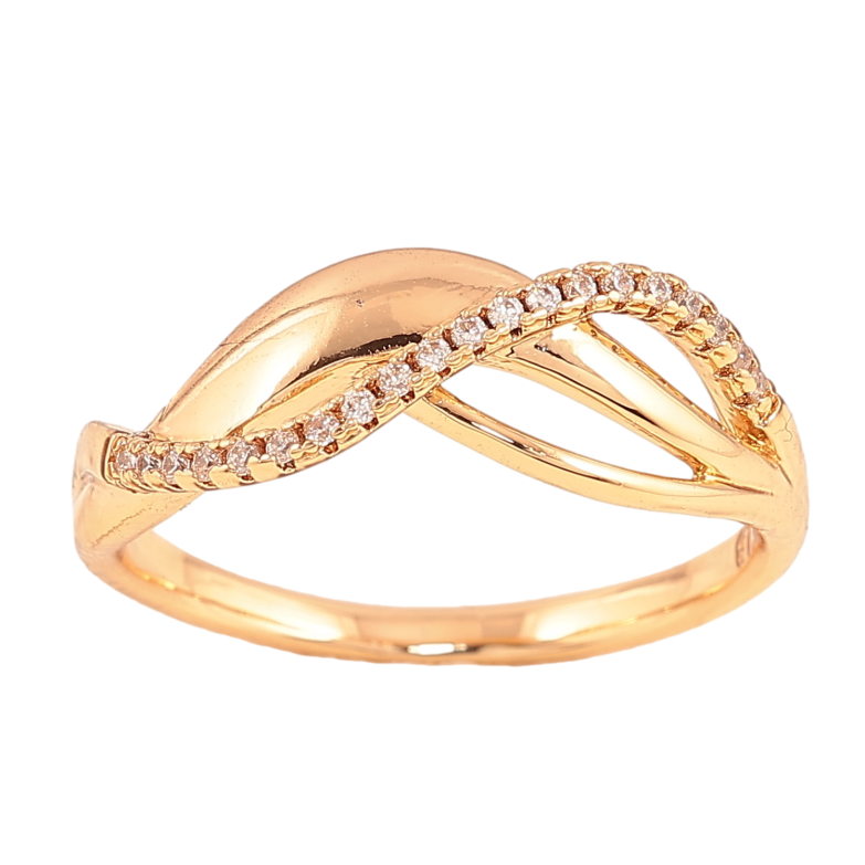 Каблучка Xuping колір Позолота 18K "Візерунок з кристалами" фото №1