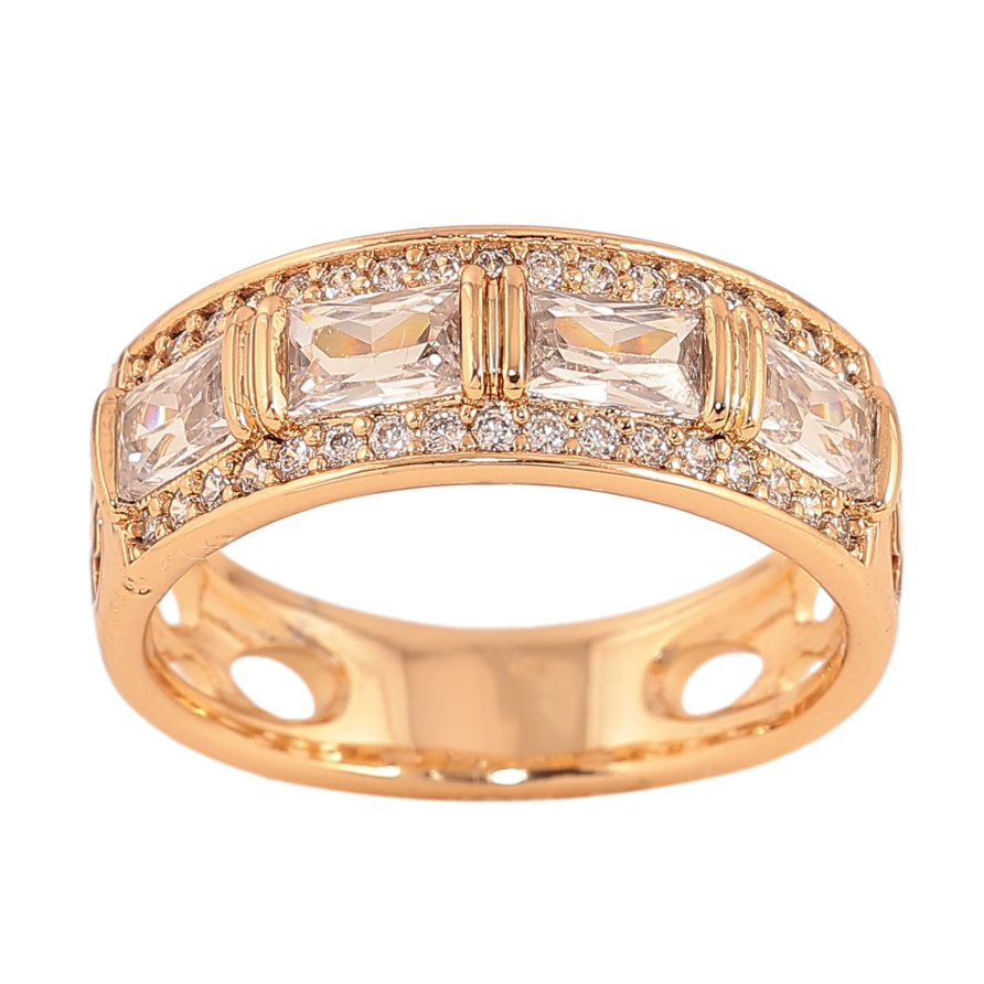 Кольцо Xuping цвет Позолота 18K "Узор с  кристаллами"  фото №1