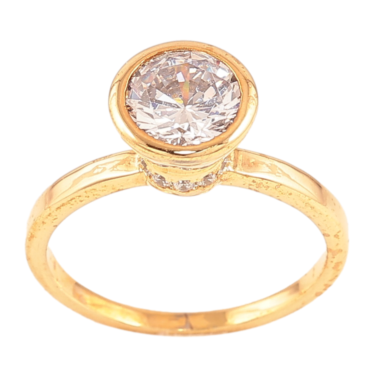 Каблучка Xuping колір Позолота 18K "Візерунок з кристалами"  фото №2