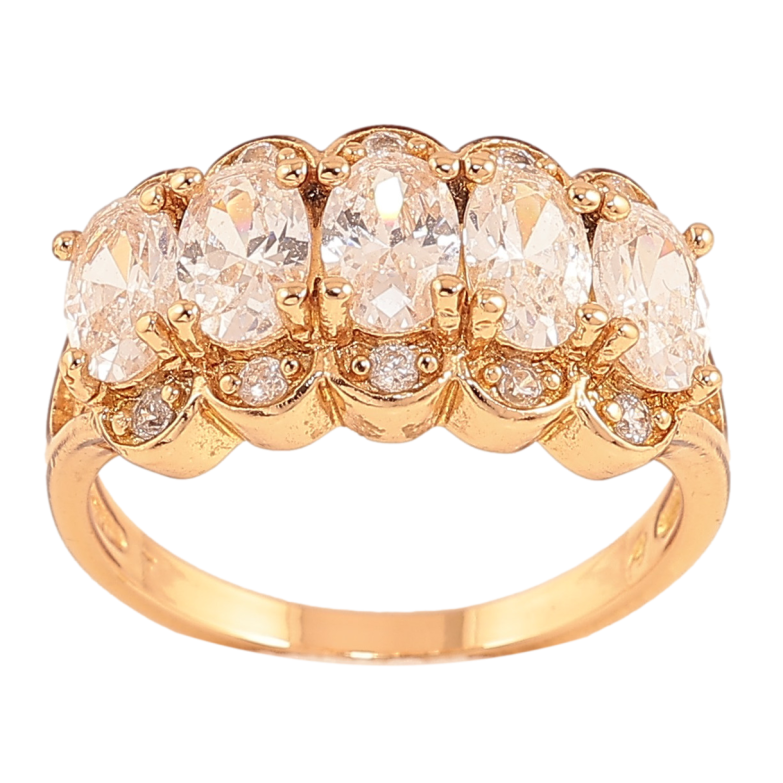 Каблучка Xuping колір Позолота 18K "Візерунок з кристалами" фото №1