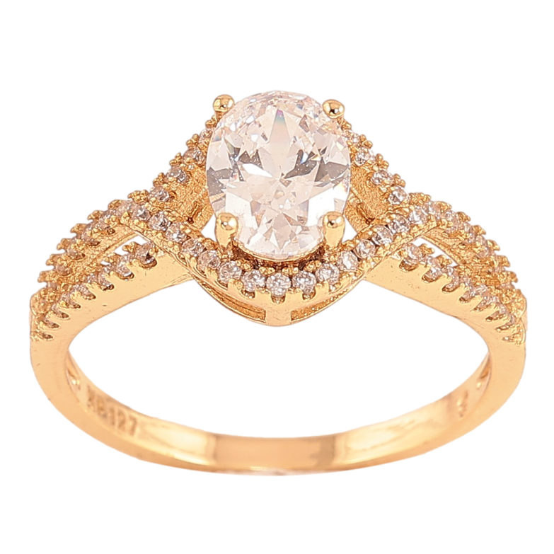 Каблучка Xuping колір Позолота 18K "Візерунок з кристалами" фото №1