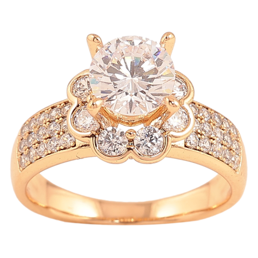 Кольцо Xuping цвет Позолота 18K "Цветок с кристаллами" фото №1