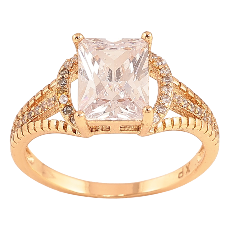 Кольцо Xuping цвет Позолота 18K "Узор с кристаллами" фото №8