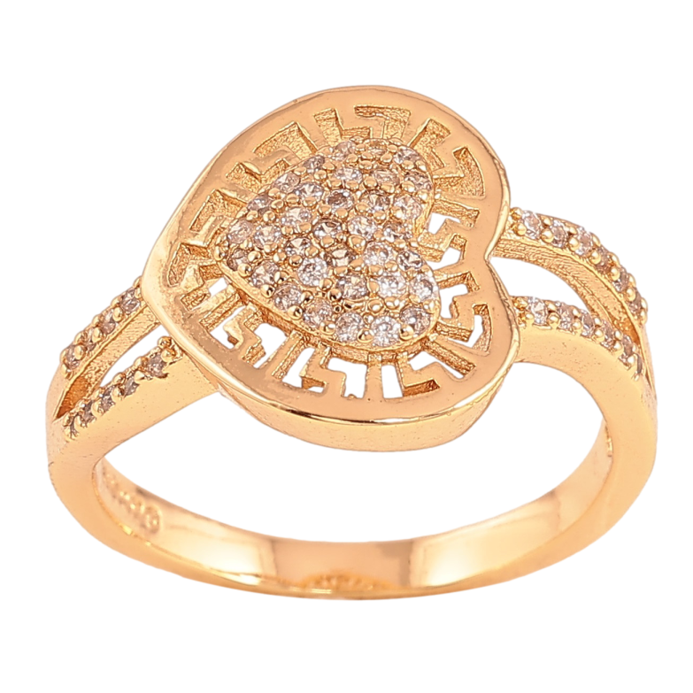 Каблучка Xuping колір Позолота 18K "Сердечко з кристалами" фото №1