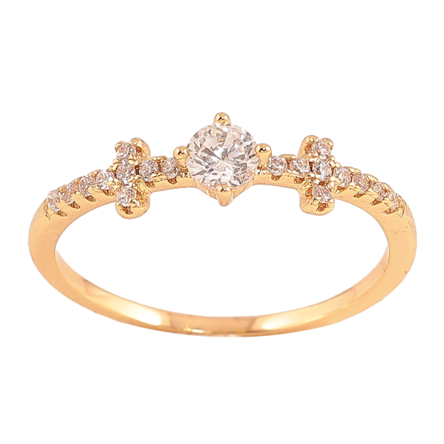 Каблучка Xuping колір Позолота 18K "Візерунок з кристалами" фото №1