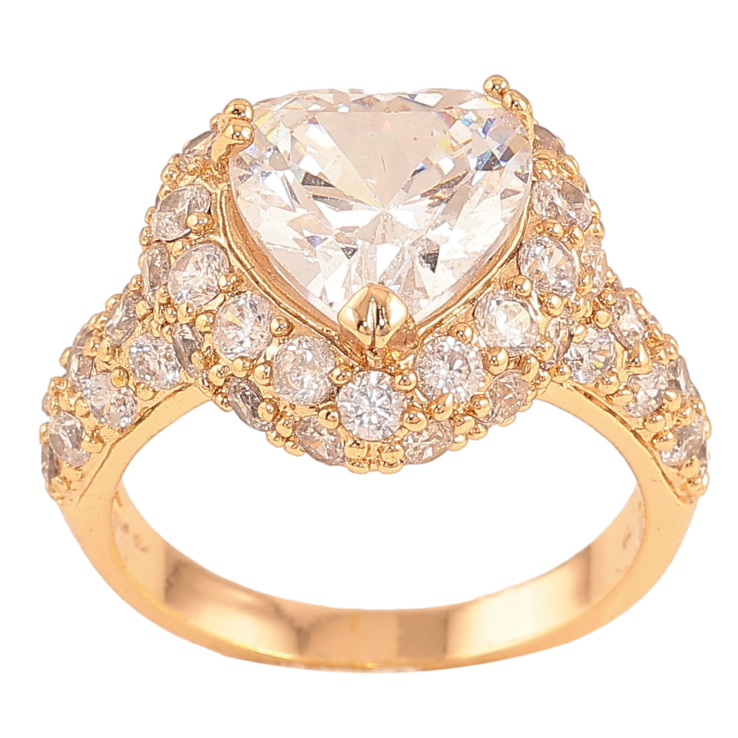 Каблучка Xuping колір Позолота 18K "Сердечко з кристалами" фото №4 Каблучка Xuping колір Позолота 18K "Сердечко з кристалами" фото №4