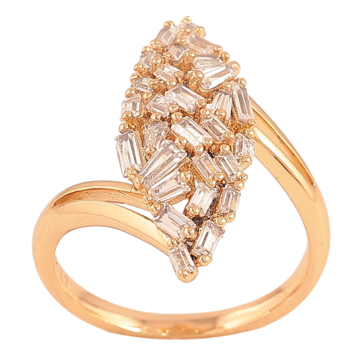 Каблучка Xuping колір Позолота 18K "Візерунок з кристалами" фото №10