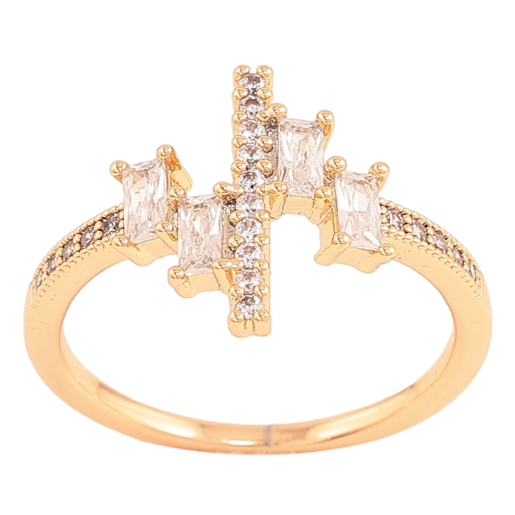 Каблучка Xuping колір Позолота 18K "Візерунок з кристалами" фото №7