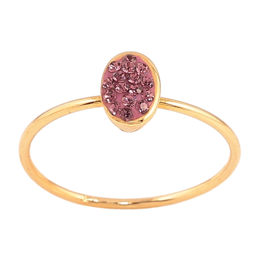 Каблучка Xuping колір Позолота 18K "Візерунок з рожевими кристалами" фото №1