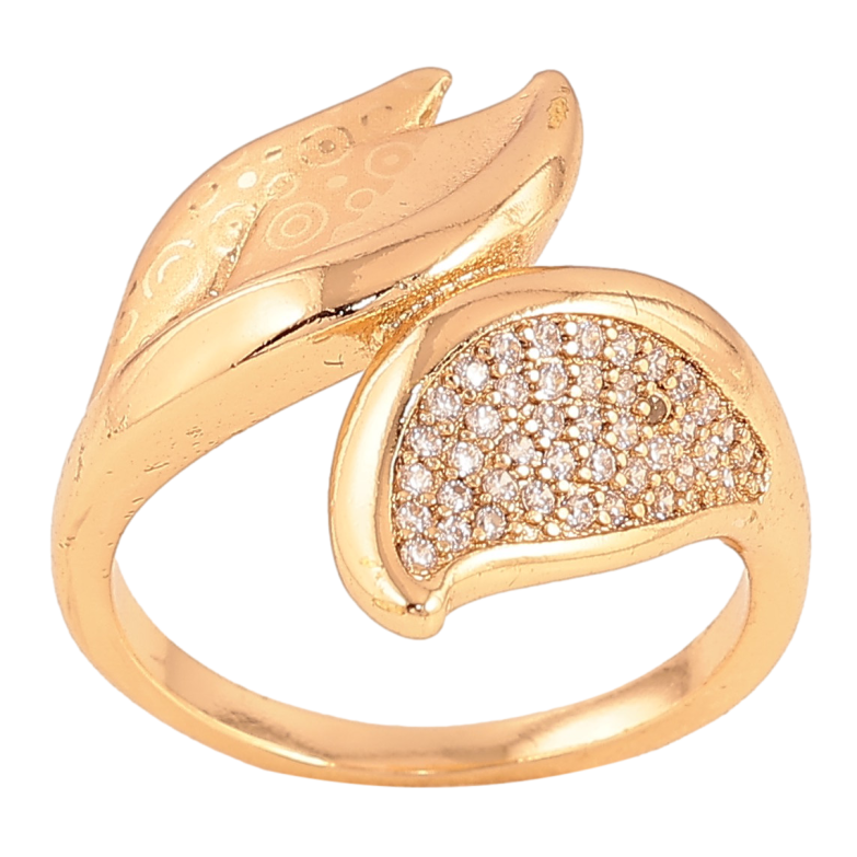 Каблучка Xuping колір Позолота 18K "Візерунок з кристалами" Запаяний кристал! фото №1