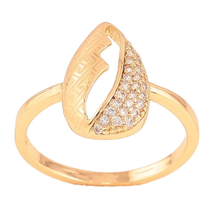 Каблучка Xuping колір Позолота 18K "Візерунок з напиленням і кристалами" фото №1