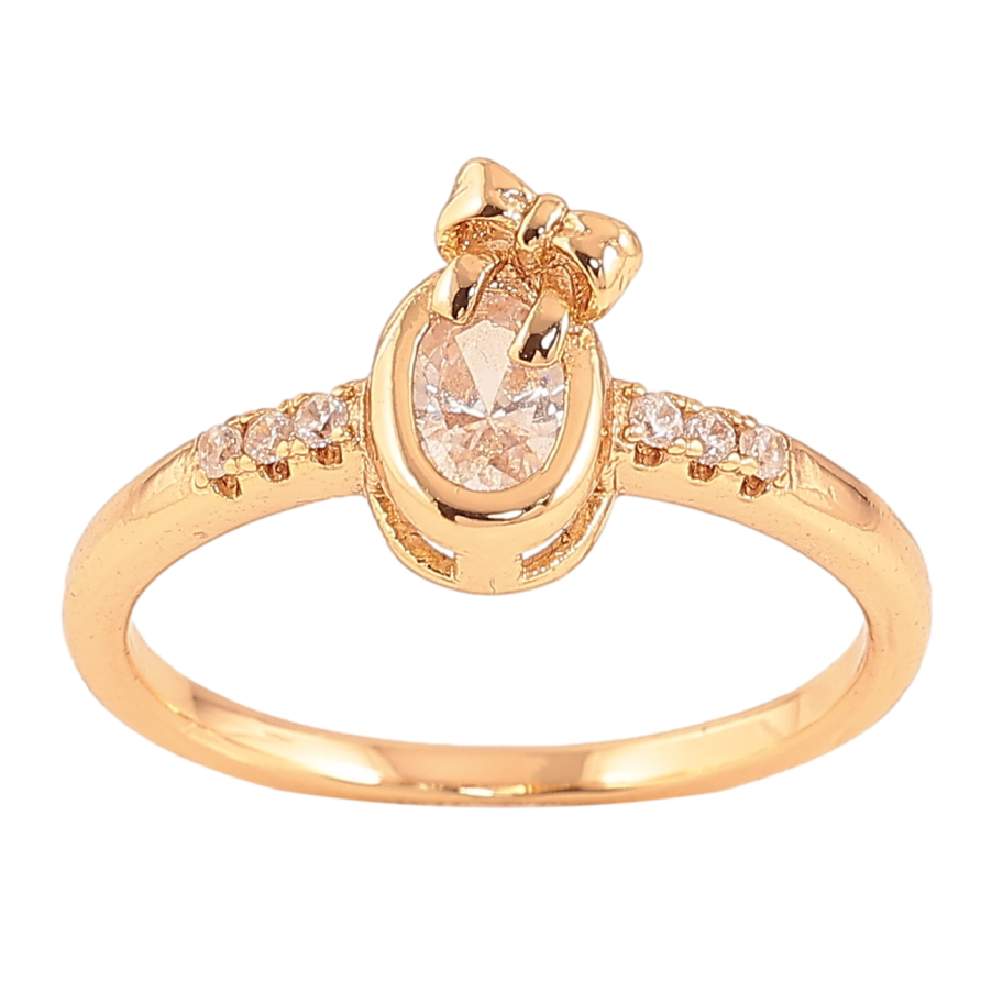 Каблучка Xuping колір Позолота 18K "Кристал з бантом" фото №1