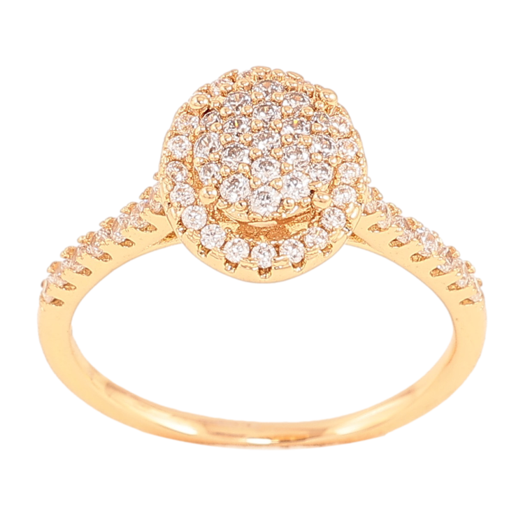 Каблучка Xuping колір Позолота 18K "Візерунок з кристалами" фото №4