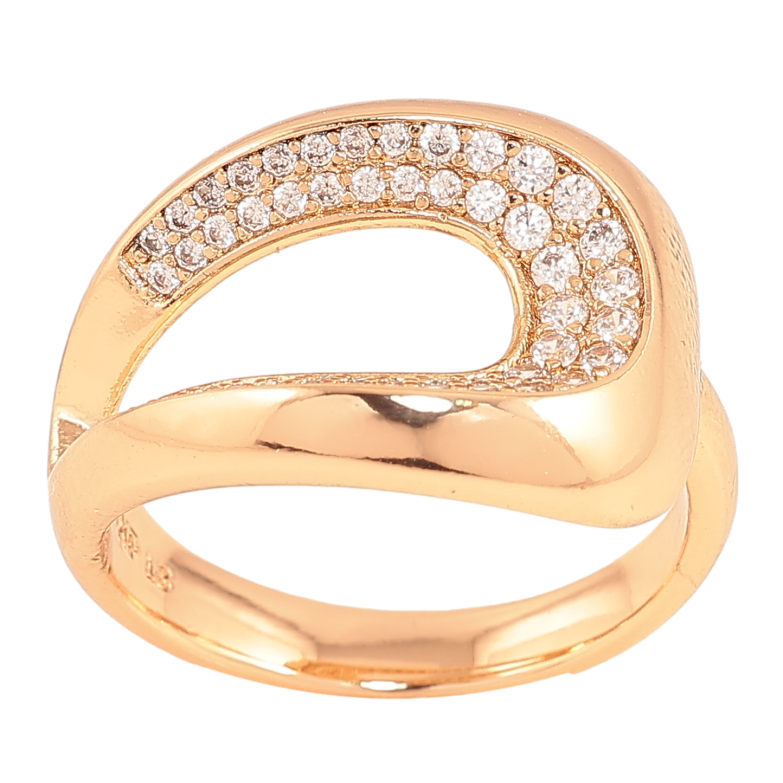 Кольцо Xuping цвет Позолота 18K "Узор с кристаллами" фото №3