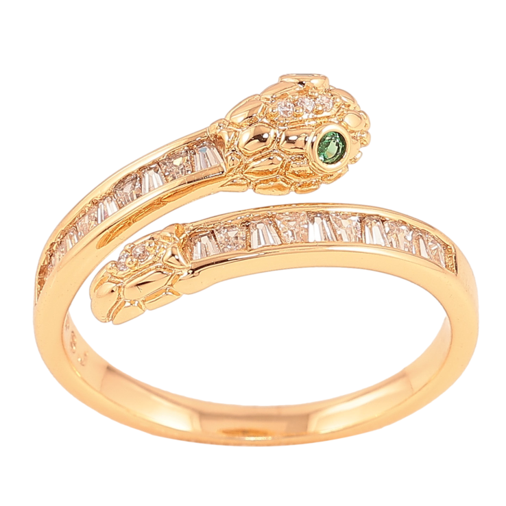 Каблучка Xuping колір Позолота 18K "Змія з кристалами" фото №20