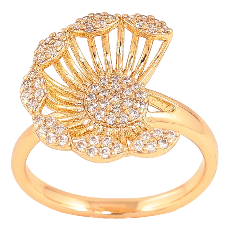 Каблучка Xuping колір Позолота 18K "Декоративна квітка з кристалами" фото №14