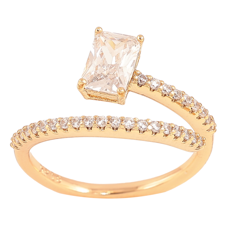 Каблучка Xuping колір Позолота 18K "Візерунок з кристалами" фото №12