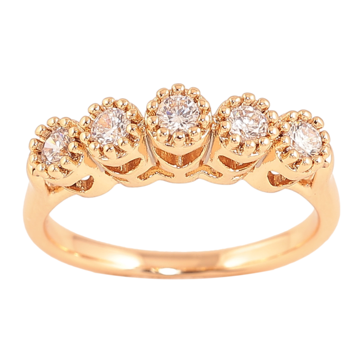 Каблучка Xuping колір Позолота 18K "Візерунок з кристалами" фото №6