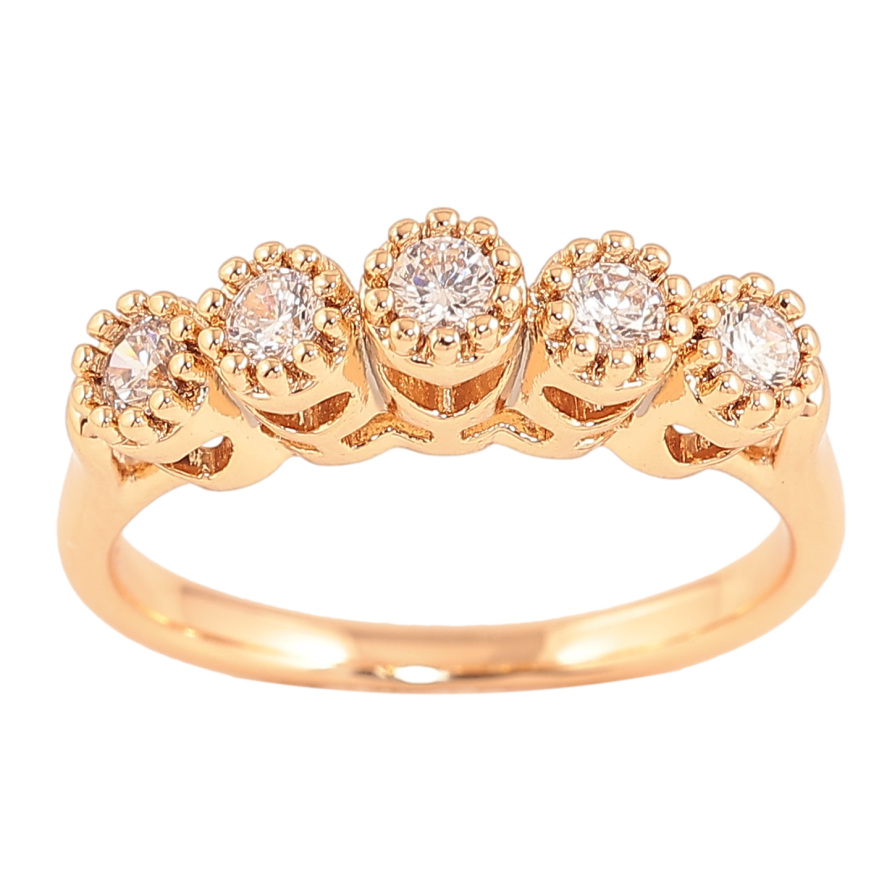 Каблучка Xuping колір Позолота 18K "Візерунок з кристалами" фото №1