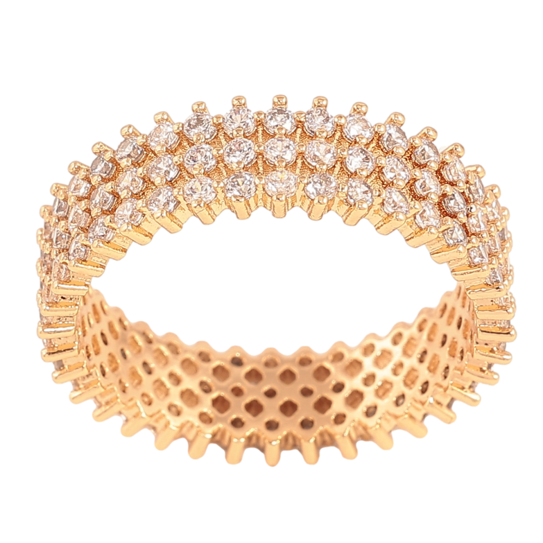 Каблучка Xuping колір Позолота 18K "Інкрустація з кристалами" шир. 6мм фото №1