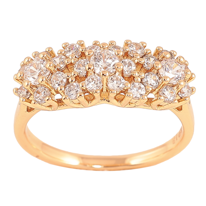 Каблучка Xuping колір Позолота 18K "Візерунок з кристалами" фото №2