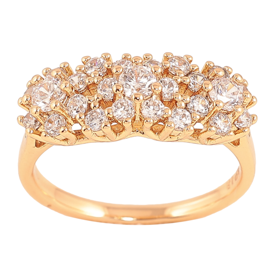 Каблучка Xuping колір Позолота 18K "Візерунок з кристалами" фото №1