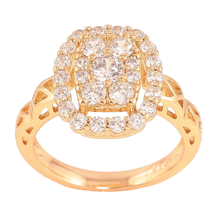 Каблучка Xuping колір Позолота 18K "Візерунок з кристалами" фото №16