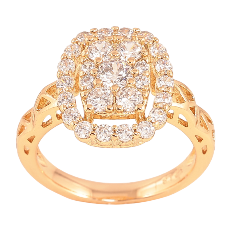 Каблучка Xuping колір Позолота 18K "Візерунок з кристалами" фото №1