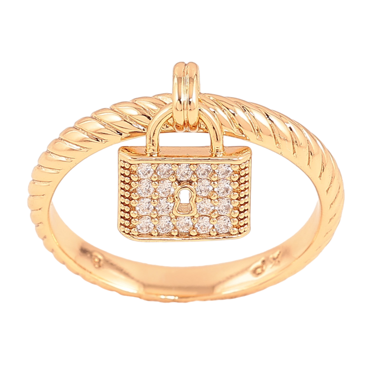 Каблучка Xuping колір Позолота 18K "Підвіска замочок" фото №14