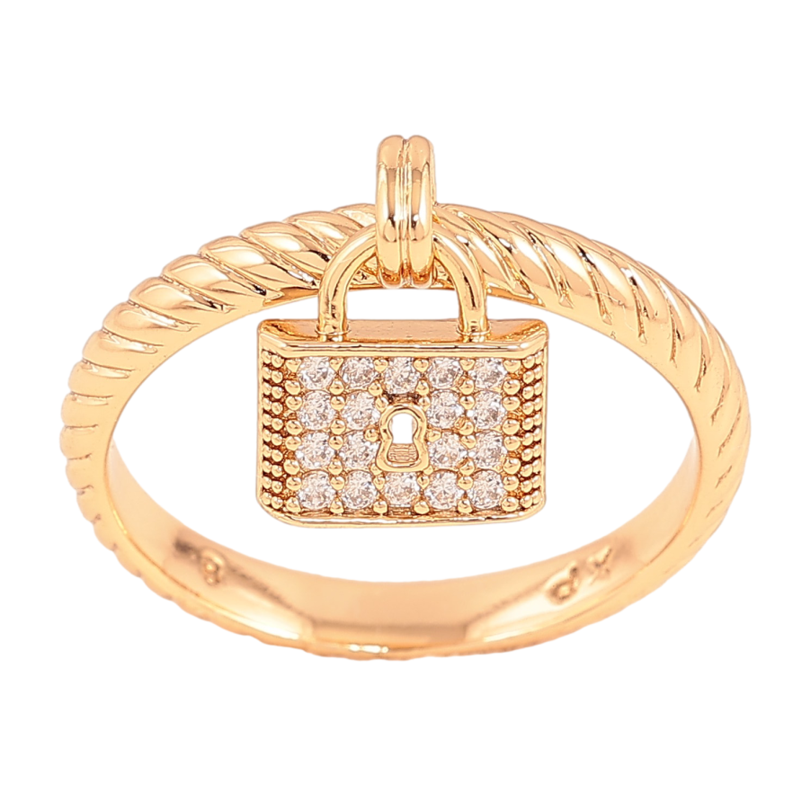 Каблучка Xuping колір Позолота 18K "Підвіска замочок" фото №1