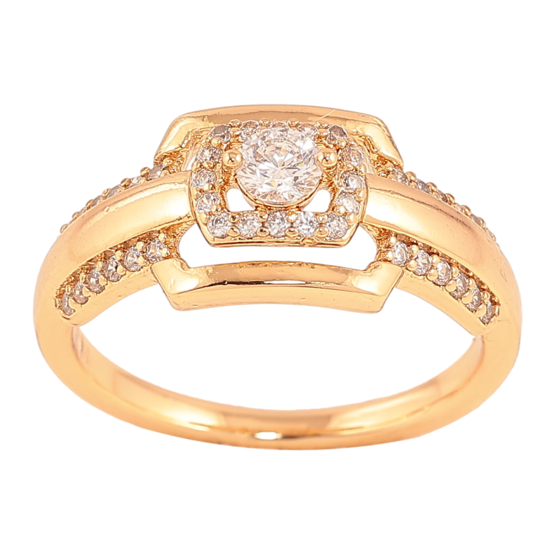 Каблучка Xuping колір Позолота 18K "Візерунок з кристалами" фото №9