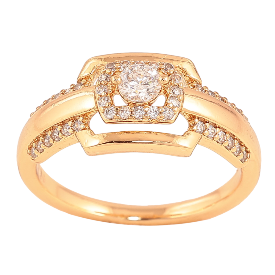 Каблучка Xuping колір Позолота 18K "Візерунок з кристалами" фото №1