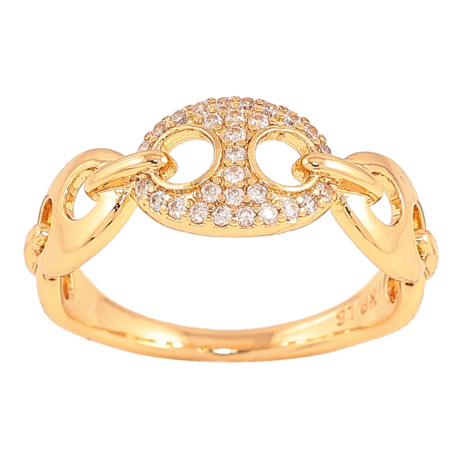 Кольцо Xuping цвет Позолота 18K "Узор с кристаллами" фото №1